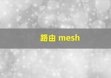 路由 mesh